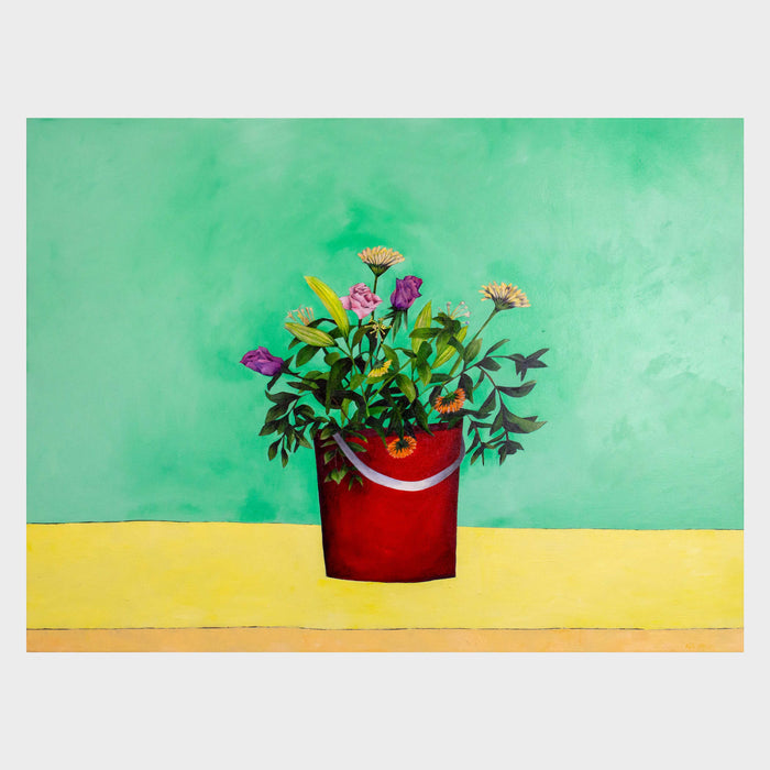 Still Life with Red Bucket