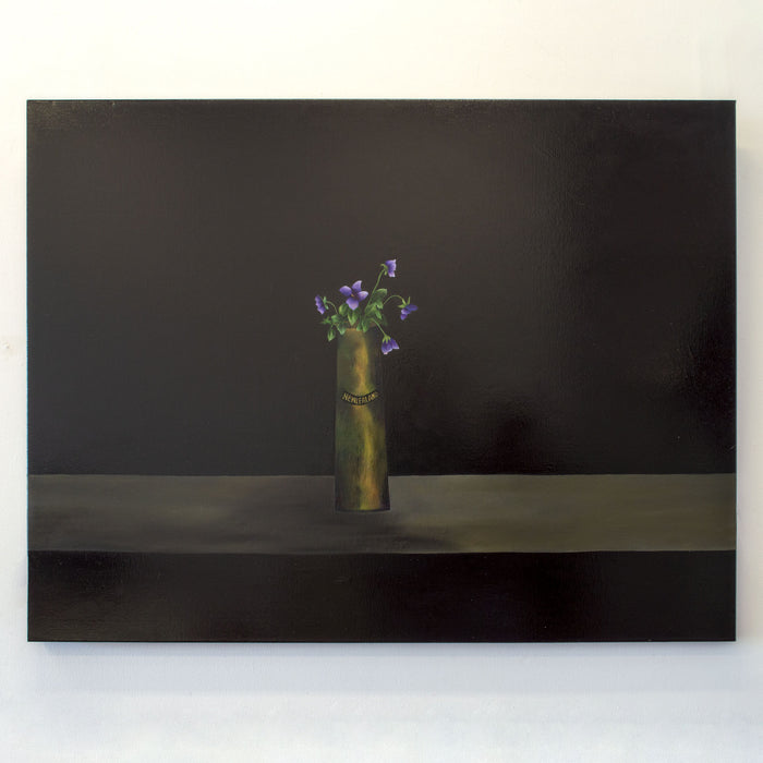 Artillery Shell Vase with Violets