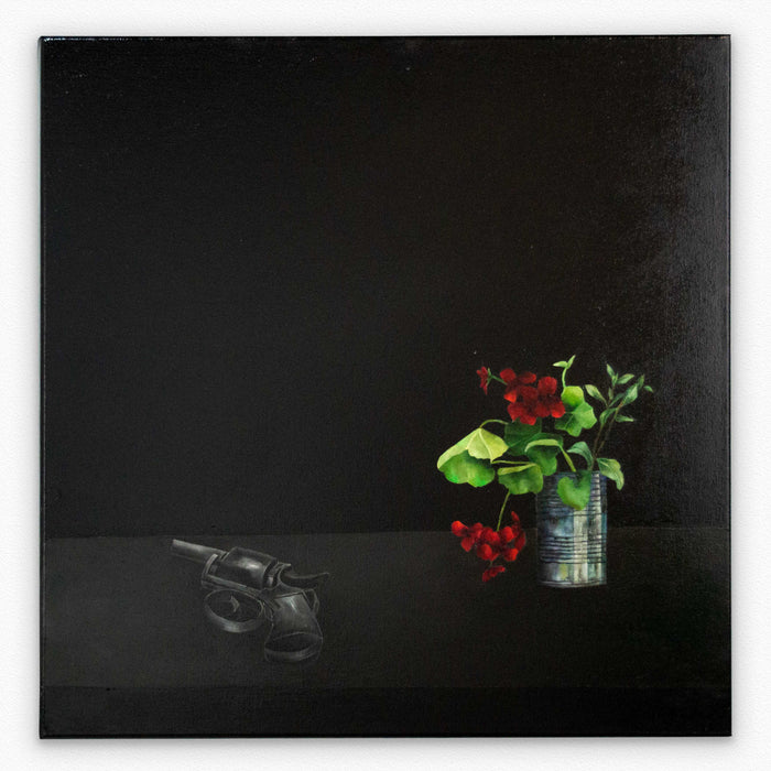 Still Life with Gun & Geraniums