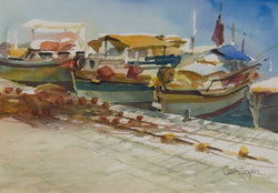 Load image into Gallery viewer, Fishing Boats and Nets Cyprus
