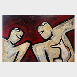 Load image into Gallery viewer, Untitled (Figures with Dog)

