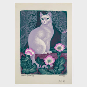 White Cat & Poppies