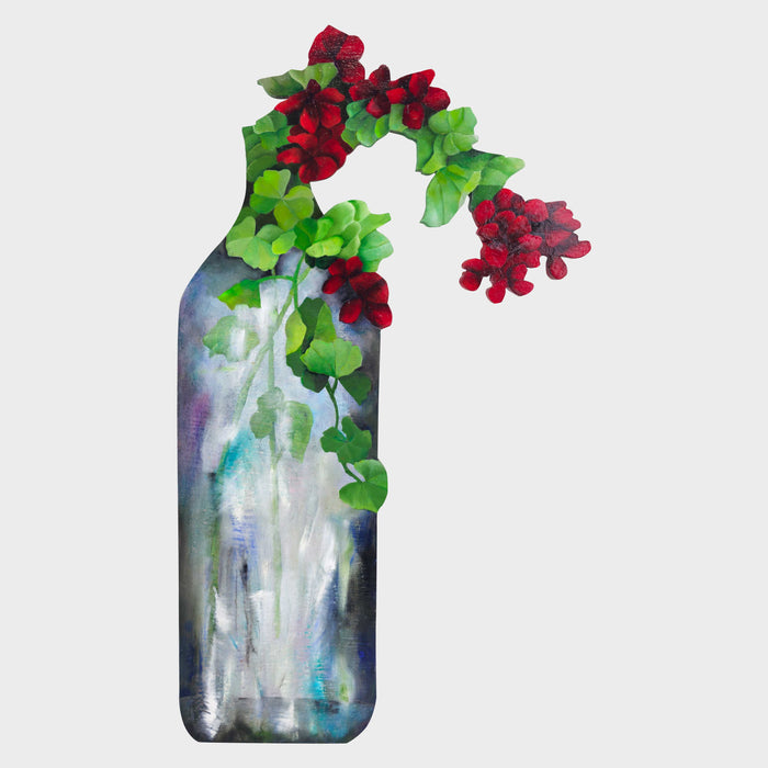 Geraniums in a Milk Bottle