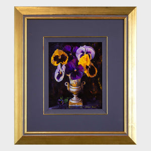 Purple and Gold Pansies
