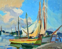 Load image into Gallery viewer, Drying Sails, Tunny Boats in Concarneau Harbour
