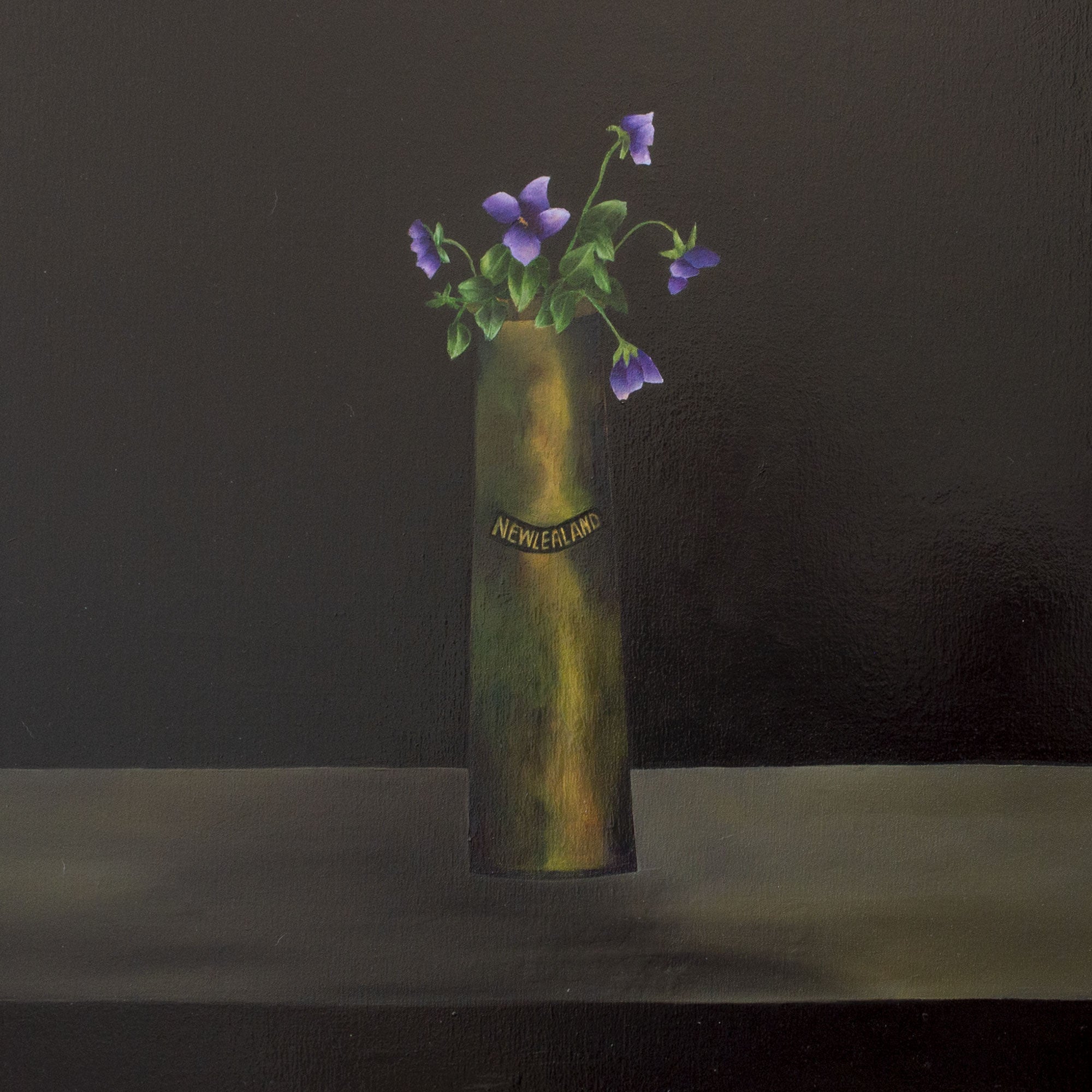 Artillery Shell Vase with Violets