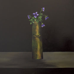 Load image into Gallery viewer, Artillery Shell Vase with Violets
