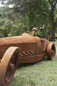 Caricature: Ron Roycroft and the Bugatti / Jaguar