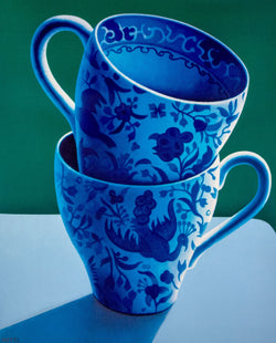 Load image into Gallery viewer, Two Blue and White Teacups
