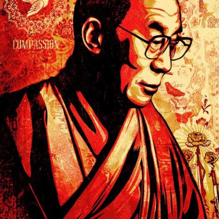 DETAIL: Shepard Fairey - Compassion (His Holiness the Dalai Lama)